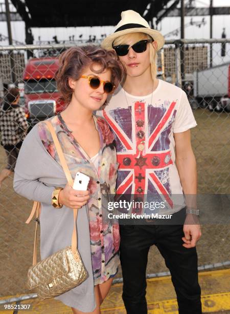 Kelly Osbourne and Luke Worrall backstage during Day 2 of the Coachella Valley Music & Art Festival 2010 held at the Empire Polo Club on April 17,...