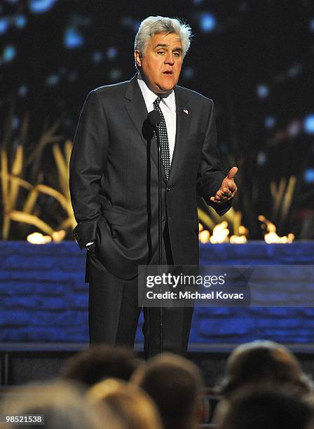 Host Jay Leno presents at the 8th Annual TV Land Awards at Sony Pictures Studios on April 17, 2010 in Culver City, California.