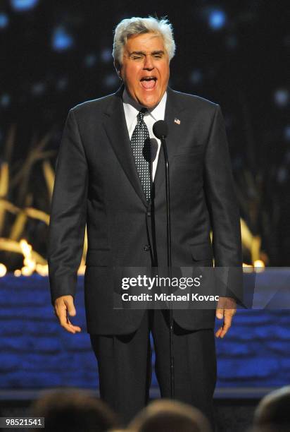 Host Jay Leno presents at the 8th Annual TV Land Awards at Sony Pictures Studios on April 17, 2010 in Culver City, California.