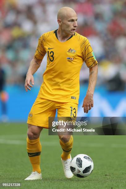 Aaron Mooy of Australia during the 2018 FIFA World Cup Russia group C match between Australia and Peru at Fisht Stadium on June 26, 2018 in Sochi,...
