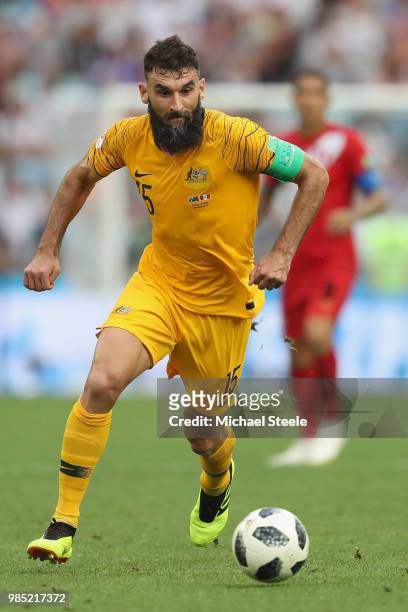 Mile Jedinak of Australia during the 2018 FIFA World Cup Russia group C match between Australia and Peru at Fisht Stadium on June 26, 2018 in Sochi,...