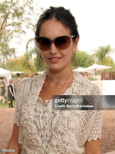 Actress Camilla Belle attends the LACOSTE Pool Party during the 2010 Coachella Valley Music & Arts Festival on April 17, 2010 in Indio, California.
