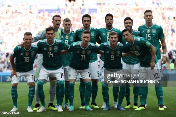 Germany's goalkeeper Manuel Neuer, Germany's midfielder Toni Kroos, Germany's defender Mats Hummels, Germany's midfielder Sami Khedira, Germany's...