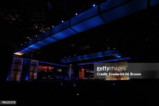 The image of actress Farrah Fawcett is displayed on a monitor during the Eighth annual TV Land Awards on April 17, 2010 in Culver City, California.