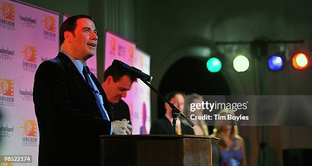 John Travolta attends the Sunscreen Film Festival awards ceremony at the Mirror Lake Lyceum on April 17, 2010 in St Petersburg, Florida.