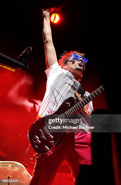 Musician Matthew Bellamy of Muse performs during day 2 of the Coachella Valley Music & Art Festival 2010 held at The Empire Polo Club on April 17,...