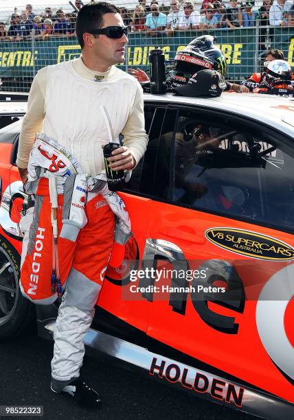 Jamie Whincup warms up for Team Vodafone before race eight of the Hamilton 400, which is round four of the V8 Supercar Championship Series, at the...