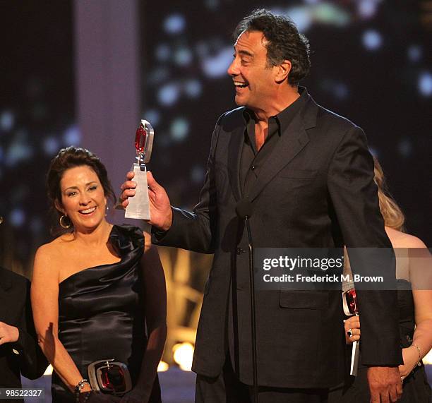 Actress Patricia Heaton and actor Brad Garrett speak during the Eighth annual TV Land Awards on April 17, 2010 in Culver City, California.