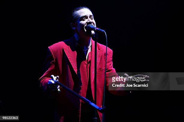 Mike Patton of the band Faith No More performs on Day 2 of the 2010 Coachella Valley Music & Arts Festival at The Empire Polo Club on April 17, 2010...