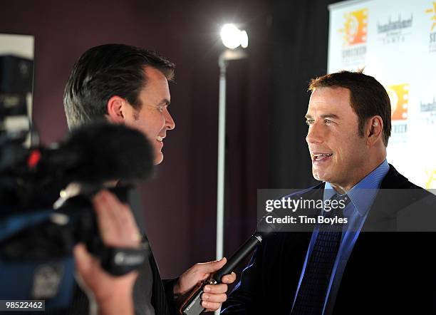 John Travolta attends the Sunscreen Film Festival awards ceremony at the Mirror Lake Lyceum on April 17, 2010 in St Petersburg, Florida.