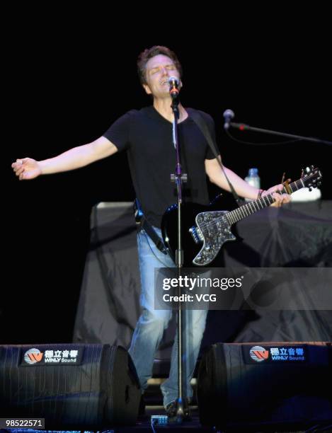 American adult contemporary and pop/rock singer Richard Marx performs during his concert at Taipei Arena on April 17, 2010 in Taipei, Taiwan of China.