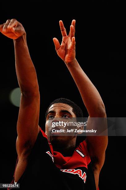 Kyrie Irving of East Team on court during the National Game at the 2010 Jordan Brand classic at Madison Square Garden on April 17, 2010 in New York...