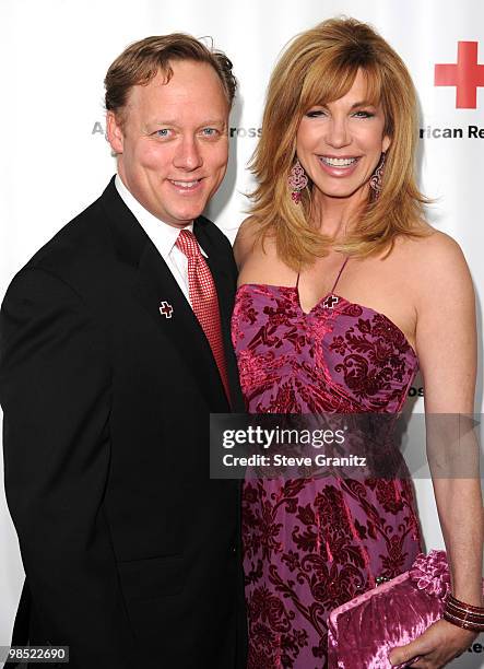 Steven Fenton and Leeza Gibbons attends The American Red Cross Red Tie Affair Fundraiser Gala at Fairmont Miramar Hotel on April 17, 2010 in Santa...