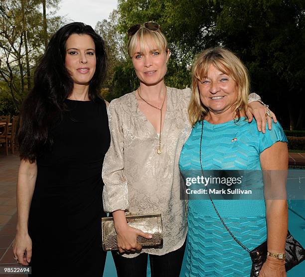 Producer Keri Selig, actress Radha Mitchell and Irmelin DiCaprio attend a reception hosted by The Prince Albert II of Monaco Foundation following the...