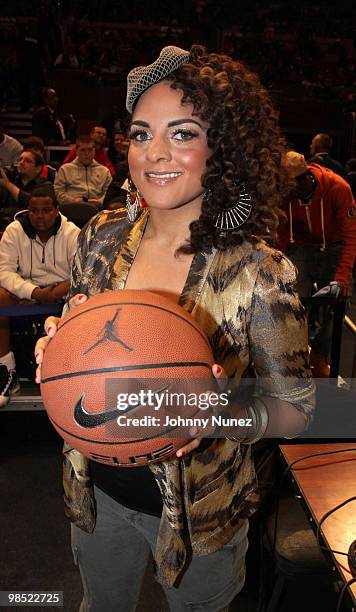 Marsha Ambrosius attends the Jordan Brand Classic National Game at Madison Square Garden on April 17, 2010 in New York City.