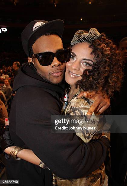 Recording artists Mario and Marsha Ambrosius attend the Jordan Brand Classic National Game at Madison Square Garden on April 17, 2010 in New York...