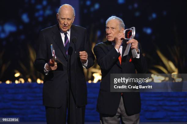 Carl Reiner and Mel Brooks on stage at the 8th Annual TV Land Awards at Sony Studios on April 17, 2010 in Los Angeles, California.