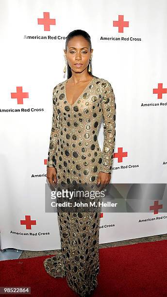 Actress Jada Pinkett Smith attends the Annual Red Cross of Santa Monica's Annual "Red Tie Affair" at the Fairmont Miramar Hotel on April 17, 2010 in...