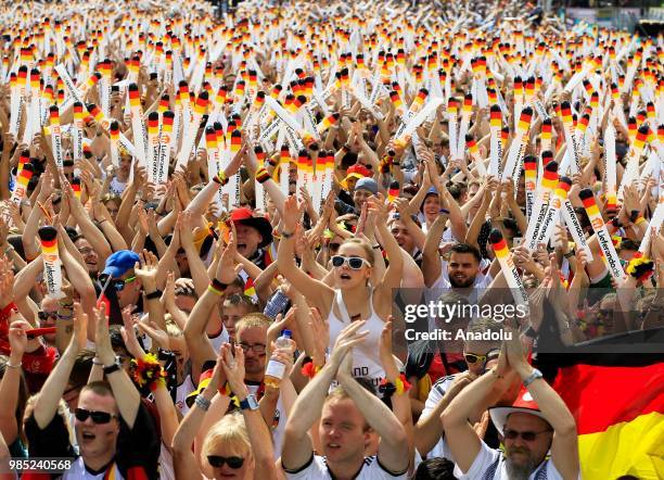 Fans gather for a public viewing event to watch the 2018 FIFA World Cup Russia Group F match between Korea Republic and Germany, at the historical...