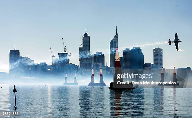 Paul Bonhomme of Great Britain during the Red Bull Air Race Day on April 18, 2010 in Perth, Australia.