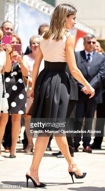 Queen Letizia of Spain attends the International day of Deafblind People' at Plaza de SS.MM. Los Reyes de Espana on June 27, 2018 in Benidorm, Spain.