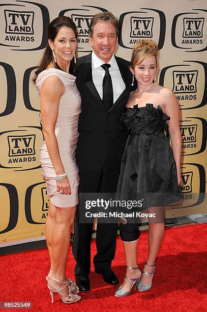 Actress Jane Hajduk, actor Tim Allen, and daughter Katherine Allen attends the 8th Annual TV Land Awards held at Sony Studios on April 17, 2010 in...