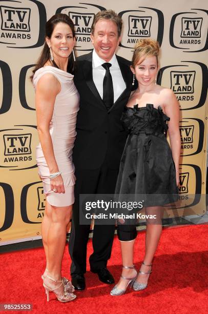 Actress Jane Hajduk, actor Tim Allen, and daughter Katherine Allen attends the 8th Annual TV Land Awards held at Sony Studios on April 17, 2010 in...