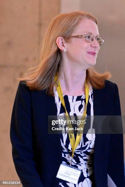 Shirley-Anne Somerville MSP on the way to the chamber of the Scottish Parliament after being appointed as Cabinet Secretary for Social Security and...