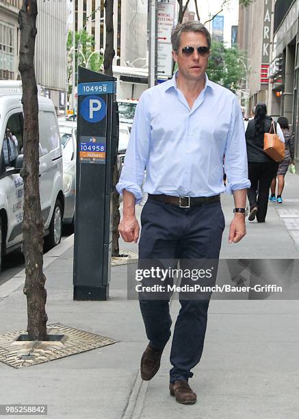 Hugh Grant is seen on June 27, 2018 in New York City.