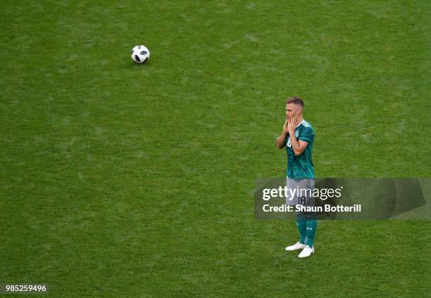 Joshua Kimmich of Germany looks dejected following his sides defeat inthe 2018 FIFA World Cup Russia group F match between Korea Republic and Germany...