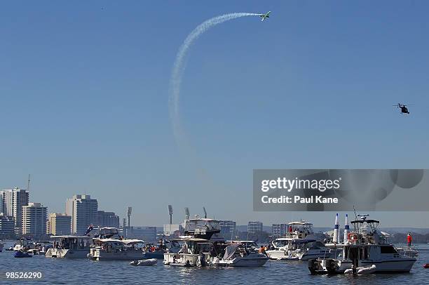 Michael Goulian of USA in action during the Red Bull Air Race Day on April 18, 2010 in Perth, Australia.