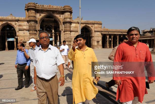 Archaeological Survey of India Director General Gautam Sengupta , Ahmedabad Municipal Corporation's Heritage Programme Advisor Debashish Nayak and...