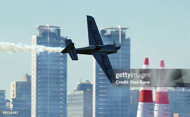 Hannes Arch of Austria in action during the Red Bull Air Race Day on April 18, 2010 in Perth, Australia.