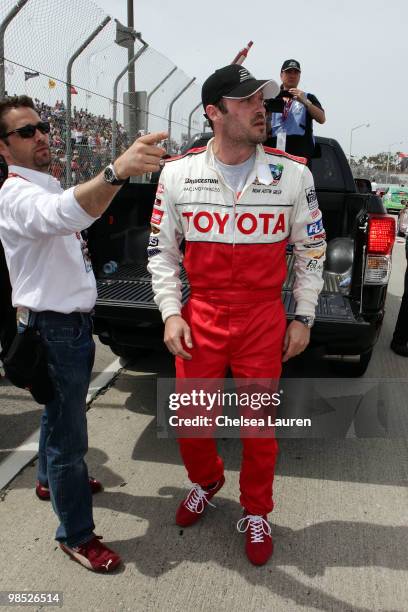 Actor Brian Austin Green prepares to race at the Toyota Grand Prix Pro / Celebrity Race Day on April 17, 2010 in Long Beach, California.