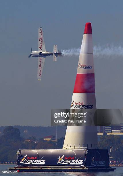 Hannes Arch of Austria in action during the Red Bull Air Race Day on April 18, 2010 in Perth, Australia.