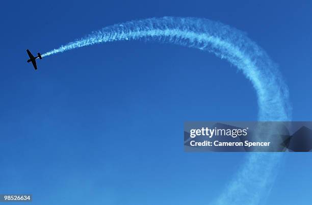 Kirby Chambliss of USA in action during the Red Bull Air Race Day on April 18, 2010 in Perth, Australia.