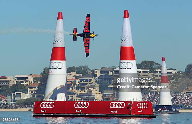 Kirby Chambliss of USA in action during the Red Bull Air Race Day on April 18, 2010 in Perth, Australia.