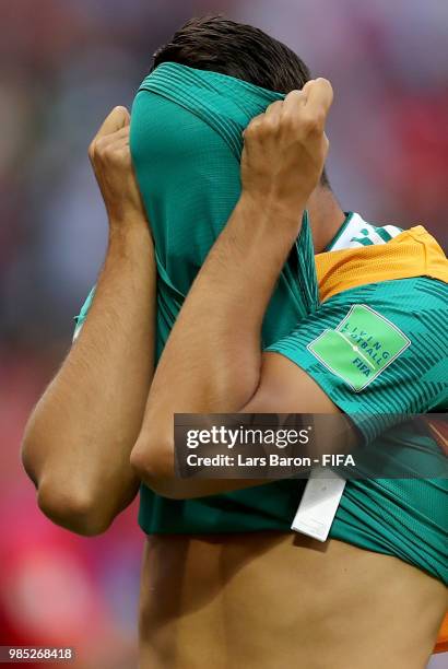 Sami Khedira of Germany looks dejected following his sides defeat in the 2018 FIFA World Cup Russia group F match between Korea Republic and Germany...