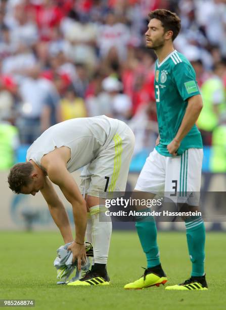 Manuel Neuer of Germany looks dejected following his sides defeat in the 2018 FIFA World Cup Russia group F match between Korea Republic and Germany...