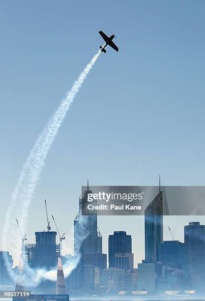 Matt Hall of Australia in action during the Red Bull Air Race Day on April 18, 2010 in Perth, Australia.