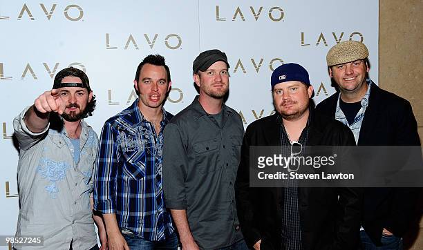 Randy Rogers band arrives to host a pre-award celebration at the Lavo Restaurant & Nightclub at The Palazzo on April 17, 2010 in Las Vegas, Nevada.