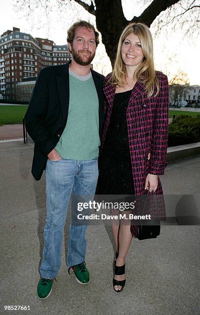 Topper Mortimer and Meredith Ostrom attend the Phillips de Pury VIP BRIC auction opening, at the Saatchi Gallery on April 17, 2010 in London, England.