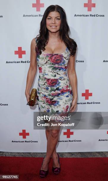 Singer Stacy "Fergie" Ferguson arrives to the Santa Monica Red Cross Red Tie Affair Fundraiser Gala at Fairmont Miramar Hotel on April 17, 2010 in...