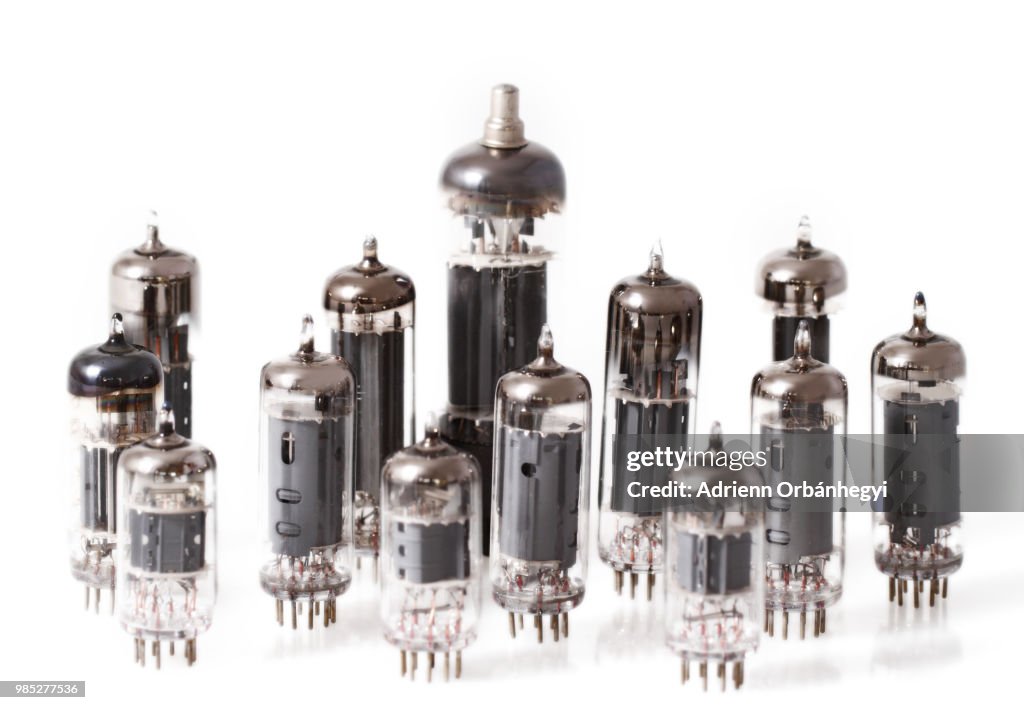 Glass vacuum radio tubes