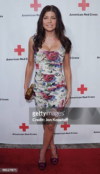 Singer Stacy "Fergie" Ferguson arrives to the Santa Monica Red Cross Red Tie Affair Fundraiser Gala at Fairmont Miramar Hotel on April 17, 2010 in...