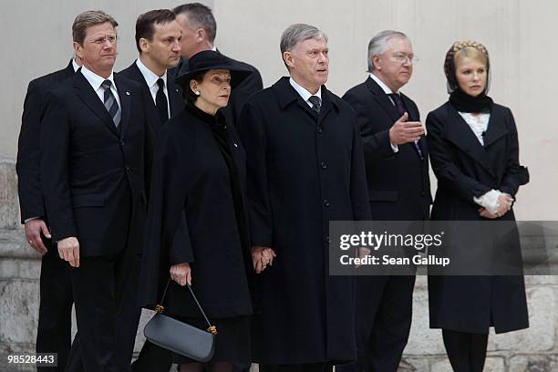 German President Horst Koehler his wife Eva Luise Koehler, German Foreign Minister Guido Westerwelle and Ukrainian opposition politician Yulia...