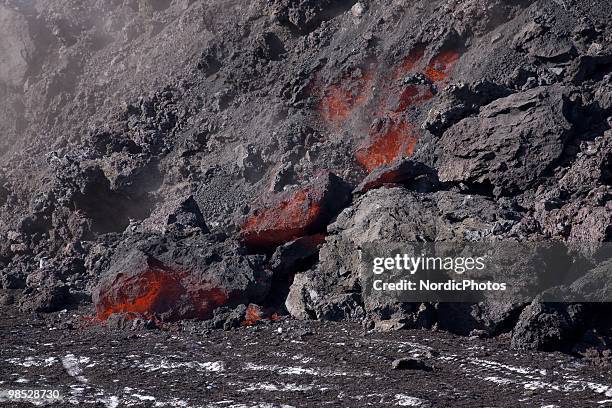 Volcanic activity takes place in the Fimmvorduhals area between the glaciers Eyjafjallajokull and Myrdalsjokull, approximately 125 km east of...