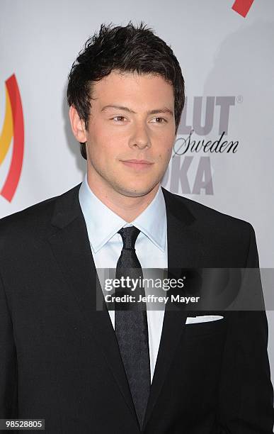Actor Cory Monteith arrives at the 21st Annual GLAAD Media Awards at Hyatt Regency Century Plaza on April 17, 2010 in Century City, California.