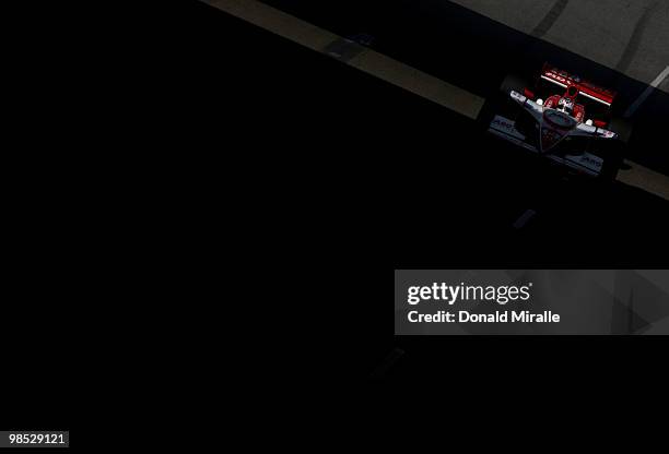 Vitor Meira of Brazil, driver of the ABC Supply Co. A.J. Foyt Racing Dallara Honda, drives during the IndyCar Series Toyota Grand Prix of Long Beach...