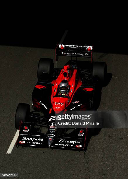 Marco Andretti of the USA, driver of the Team Venom Energy Andretti Autosport Dallara Honda, drives during the IndyCar Series Toyota Grand Prix of...